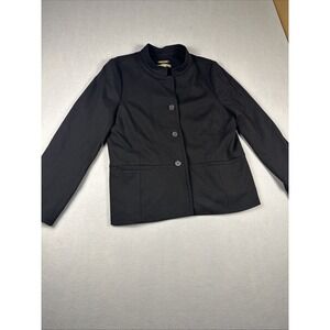 Talbots Blazer Jacket Womens size 16 Black Classic And Comfortable
